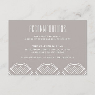 Deco Scallops Trouw Accommodatiekaart - Wit Informatiekaartje
