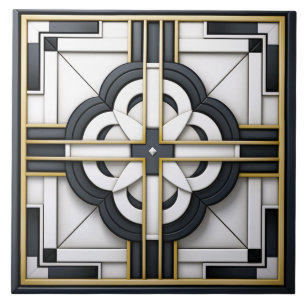 Deco Schoon Zwart Wit Goud Tegeltje