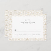 Deco Seigaiha Bruiloft RSVP (Voorkant / Achterkant)