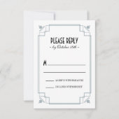 deco Silver & Black respons RSVP Kaartje (Voorkant)