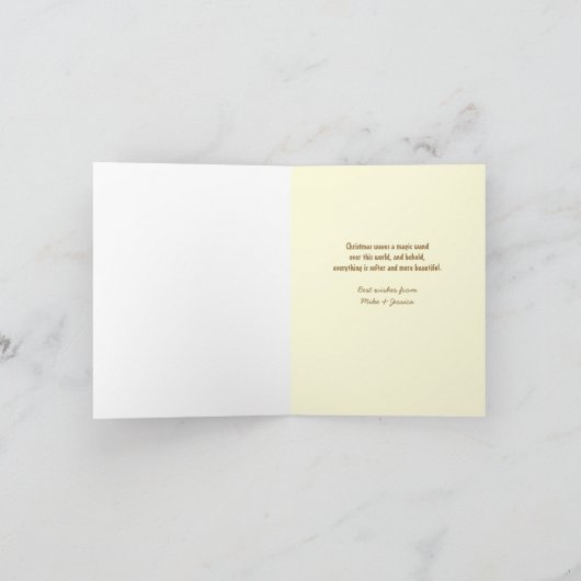 Deco Snowy Scene Moon Birch Tree Wenskaart Feestdagen Kaart (Binnen)