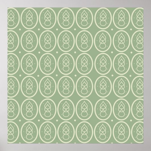  deco Stijl Poster Groen/Ecru (Voorkant)