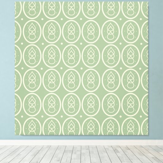 deco Style Green/ Ecru Canvas afdrukken (Insitu (Houten vloer))