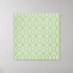  deco Style Green/ Ecru Canvas afdrukken