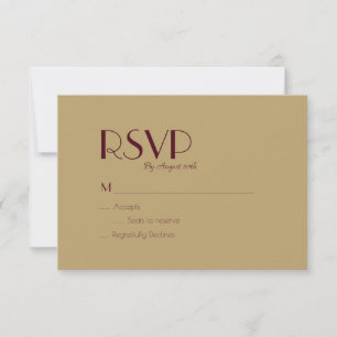 Déco type or Carte RSVP Mariage Bourgogne