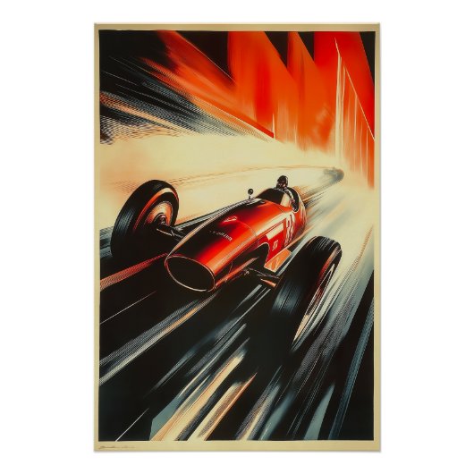 Deco Velocity – Art Deco Racing Poster Perfect Poster (Voorkant)