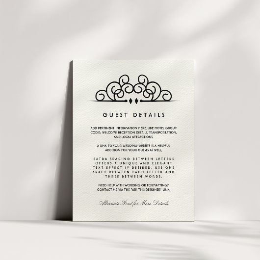 Deco Vourish Wedding Guest Information Informatiekaartje