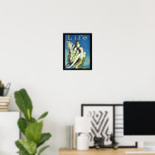  deco-vrouw met vlindervleugels poster (Thuiskantoor)