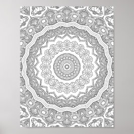 Deco Zonneburst Ringen Kleurplaat Patroonontwerp Poster