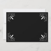 Deco Zwart-wit Typografie Bruiloft Save The Date (Achterkant)