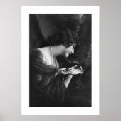 deco zwarte en witte  draperkorrels poster (Voorkant)