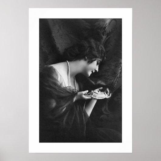 deco zwarte en witte  draperkorrels poster (Voorkant)