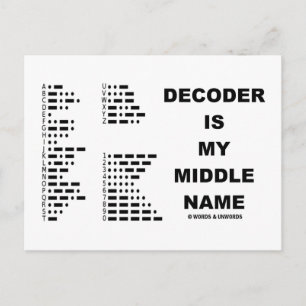 Decoder is mijn middelste naam (morse code) briefkaart