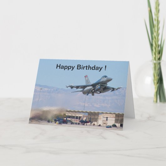 Décollage de F-16 de carte de joyeux anniversaire (Devant)