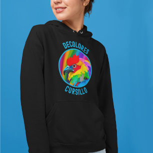 DeColores Cursillo Kleurrijke Haan Levendige Regen Hoodie