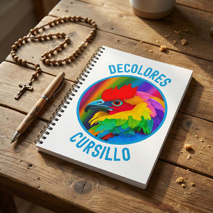 DeColores Cursillo Kleurrijke Haan Levendige Regen Notitieboek