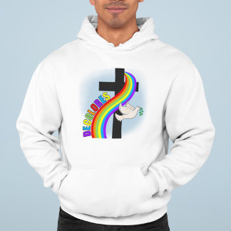 DeColores Cursillo Rainbow With Cross & Peace Dove Hoodie
