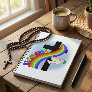 DeColores Cursillo Regenboog Met Kruis & Vredesdui Notitieboek