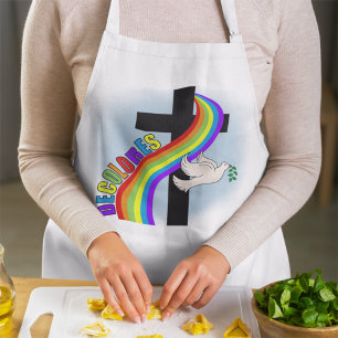 DeColores Cursillo Regenboog Met Kruis & Vredesdui Schort