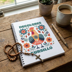 DeColores Cursillo Rooster Bloemrijke Volkskunst T Notitieboek