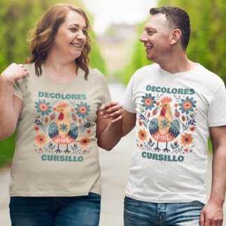 DeColores Cursillo Rooster Bloemrijke Volkskunst T T-shirt