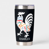 DeColores Cursillo Rooster Wit Silhouet Geïsoleerde Drinkbeker (Voorkant)