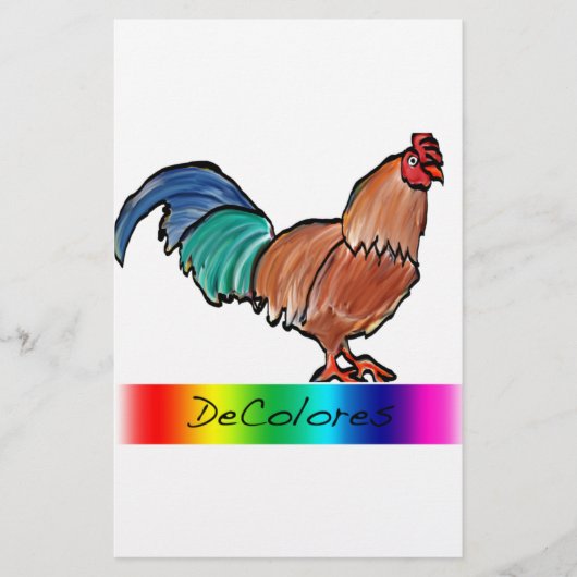 DeColores Rooster Briefpapier (Voorkant)