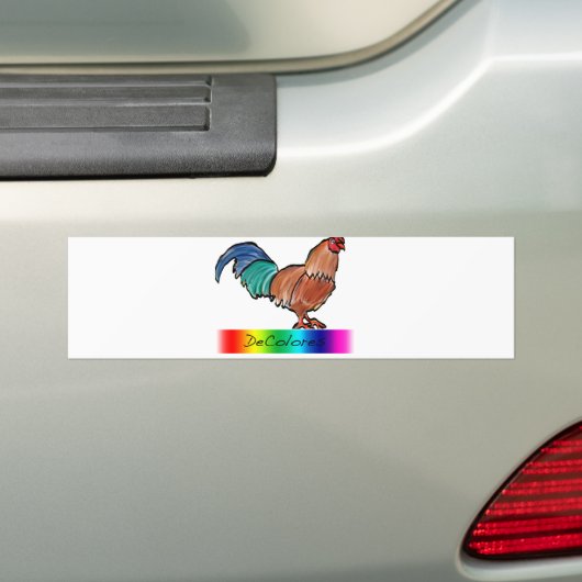 DeColores Rooster Bumpersticker (Op auto)