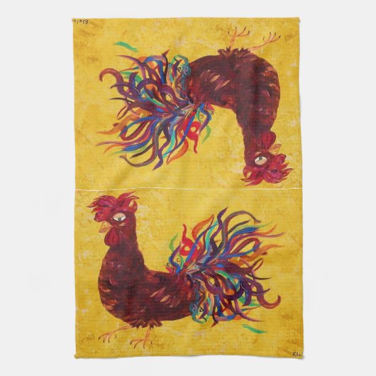 DeColores Rooster Theedoek (Verticaal)