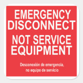 Déconnexion d'urgence, et non Étiquette d'équipeme (Devant)