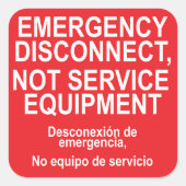 Déconnexion d'urgence, et non Étiquette d'équipeme (Devant)