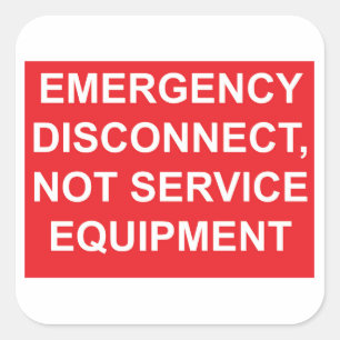 Déconnexion d'urgence, et non Étiquette d'équipeme