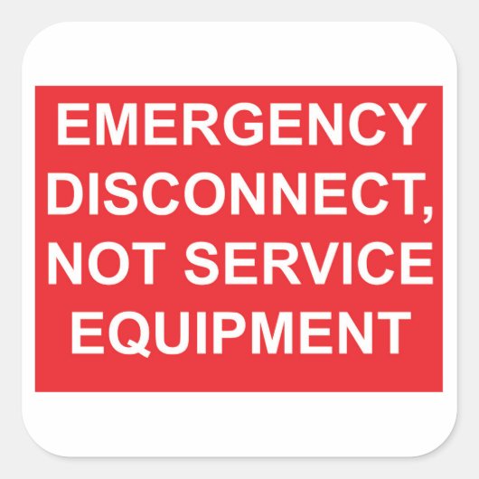 Déconnexion d'urgence, et non Étiquette d'équipeme (Devant)