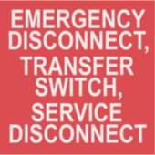 DÉCONNEXION D'URGENCE, étiquette DE COMMUTATEUR DE (Devant)