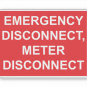 Déconnexion d'urgence, Étiquette de déconnexion de (Devant)