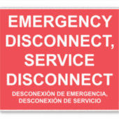 Déconnexion d'urgence, Étiquette de déconnexion de (Devant)