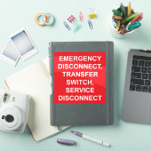 Déconnexion d'urgence, Étiquette du commutateur de (Couverture iPad)