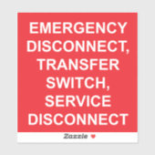 Déconnexion d'urgence, Étiquette du commutateur de (Feuille)