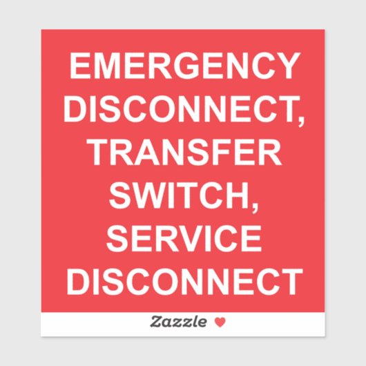 Déconnexion d'urgence, Étiquette du commutateur de (Feuille)