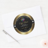 Décontracté Black Shiny Café Brown Logo Étiquette (Enveloppe)