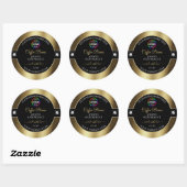 Décontracté Black Shiny Café Brown Logo Étiquette (Feuille)