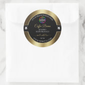 Décontracté Black Shiny Café Brown Logo Étiquette (Sac)