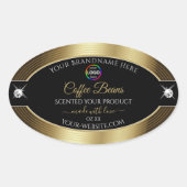Décontracté Black Shiny Café Brown Logo Étiquette  (Devant)