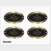 Décontracté Black Shiny Café Brown Logo Étiquette  (Feuille)