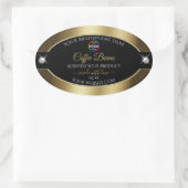 Décontracté Black Shiny Café Brown Logo Étiquette  (Sac)