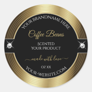 Décontracté café noir brillants Brown Étiquette pr