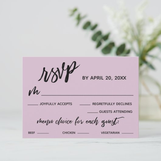 Décontracté écriture manuscrite Menu Choix lumière (Debout devant)