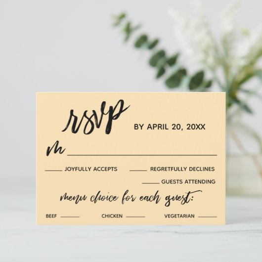 Décontracté écriture manuscrite Menu Choix Pale Pe (Debout devant)