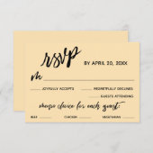 Décontracté écriture manuscrite Menu Choix Pale Pe (Devant / Derrière)