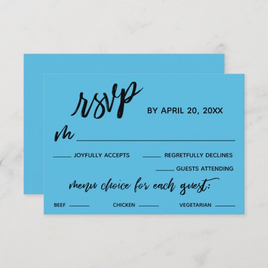 Décontracté écriture manuscrite Menu Choix Plutôt  (Devant / Derrière)